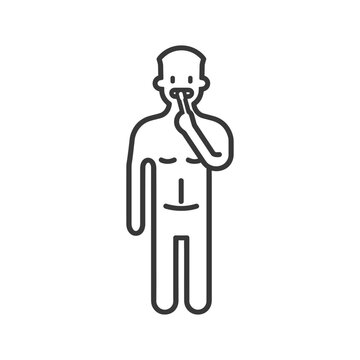recommend clip art: Line art illustration of a man brushing his teeth