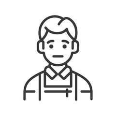 Fototapeta premium Line Art Illustration of a Man Wearing an Apron