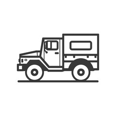 Fototapeta premium Line Art Illustration of a Military Truck