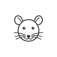 Fototapeta premium Line Art Illustration of a Mouses Face
