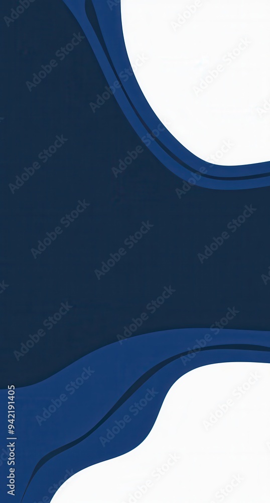 Poster abstract graphic with a smooth blue and white flowing design creating a modern and minimalist backgr