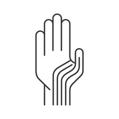 Obraz premium Line Art Illustration of an Open Hand with Three Fingers