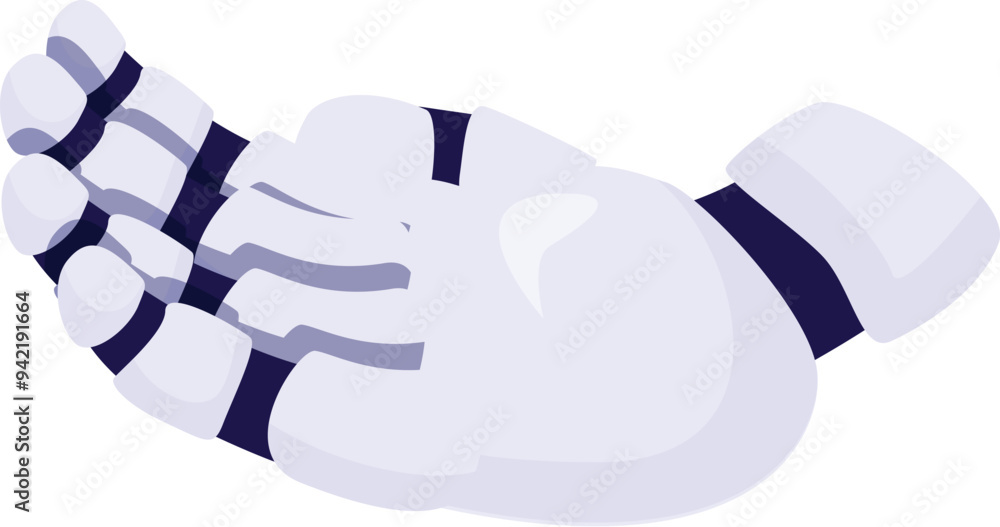 Poster robot hand with an open palm is offering help