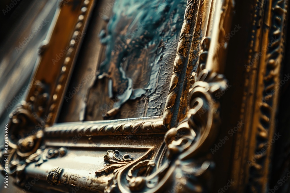 Poster a detailed view of a picture frame with a beautiful photograph inside