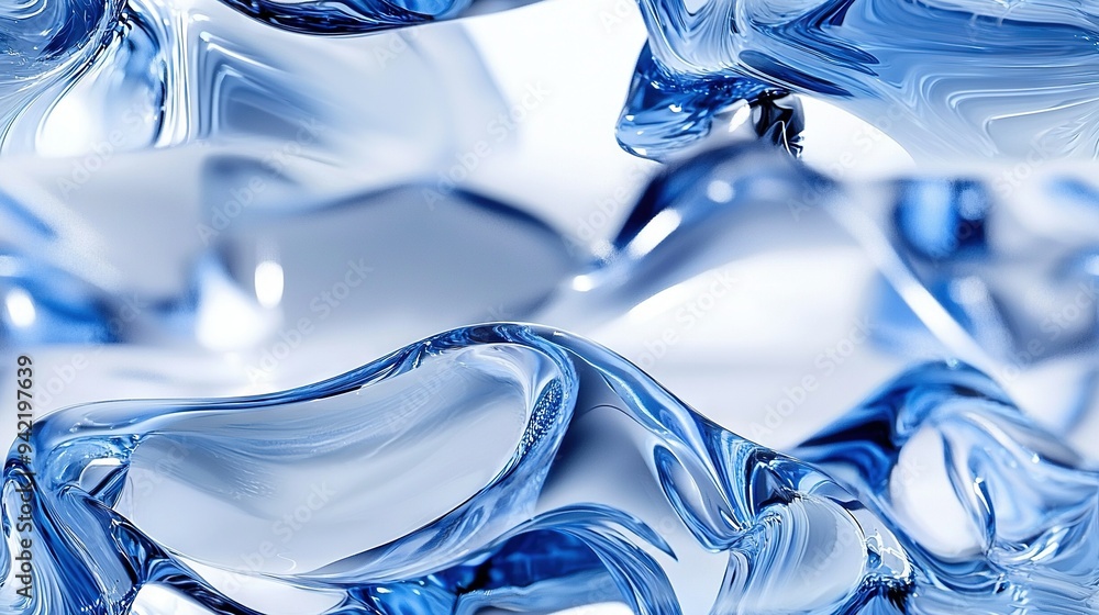 Aufkleber an azure and white item surrounded by water in the foreground and another object in the background