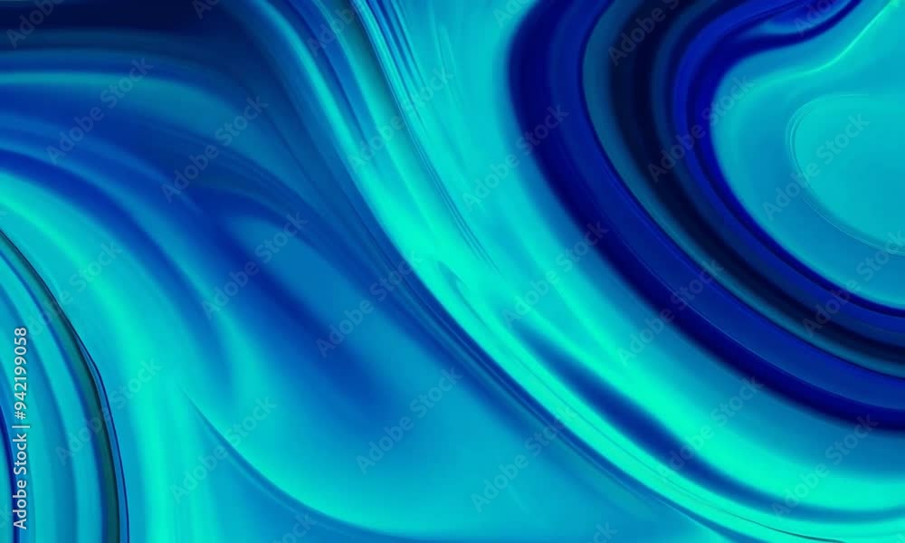 Poster mesmerizing blue waves flow gracefully across a canvas, creating a calm and tranquil atmosphere that