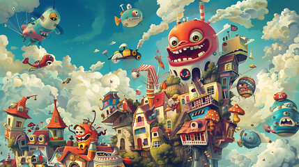 "Whimsical Caricature Illustration Showcasing Exaggerated Features and Playful Expressions: A Vibrant Depiction of Character and Humor Captured in a Lively, Creative Artwork"




