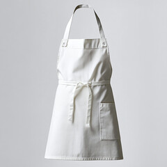 White Kitchen Apron for Cooking and Baking with Pocket and Straps Practical Unisex Culinary Accessory