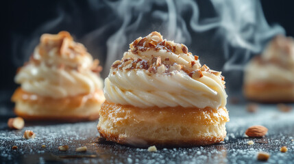 A close up of a dessert with a lot of sprinkles on top