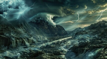 Thunderstorm Over Mountains