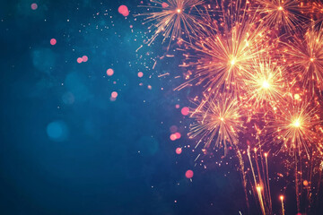 Obraz premium A fireworks display with a blue background
