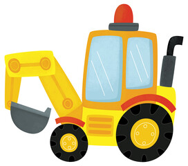cartoon scene with heavy duty car truck transportation vehicle for construction site isolated illustration for kids