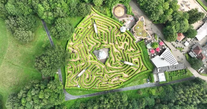 Labyrint at The Drielandenpunt near Vaals, The Netherlands. Aerial drone view.