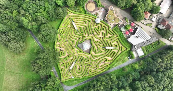 Labyrint at The Drielandenpunt near Vaals, The Netherlands. Aerial drone view.