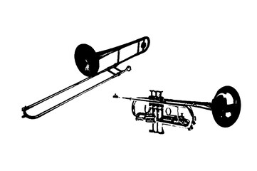 silhouette saxophone wind musical instrument orchestra jazz play music vector image black