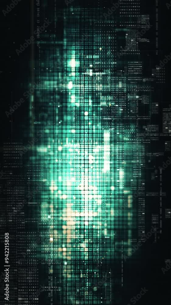 Poster futuristic metaverse, hi-tech digital data telemetry with encrypted numbers, display dynamic backgro