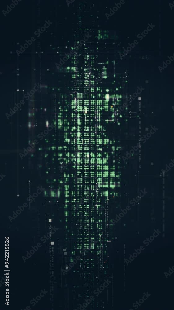 Poster futuristic metaverse, hi-tech digital data telemetry with encrypted numbers, display dynamic backgro