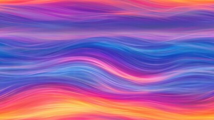 Obraz premium A wave-shaped design on a multicolored background featuring blue, pink, orange, and yellow hues