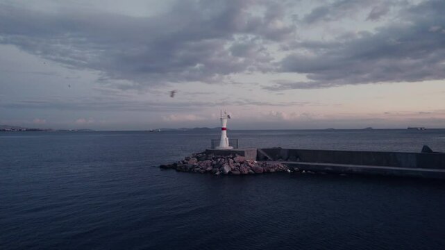 pier lighthouse, sea view, Around the bosphorus strait.