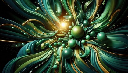 A vibrant abstract design featuring flowing forms and rich colors, perfect for creative projects, digital backgrounds, and modern art applications.