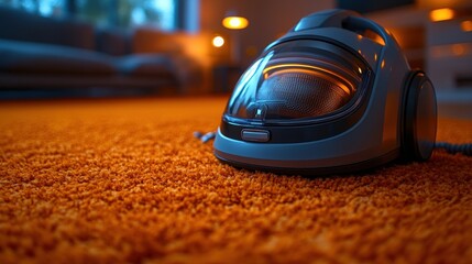 Fototapeta premium Close-up of a Vacuum Cleaner on a Carpet