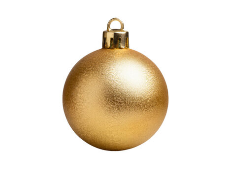 Weihnachtsbaumkugel in Gold isoliert  Hintergrund, Freisteller 