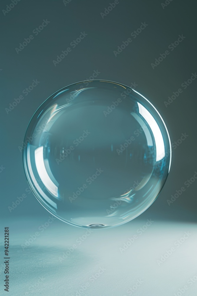 Poster A close-up shot of a glass object on a table, ideal for use in product photography or as a decorative element