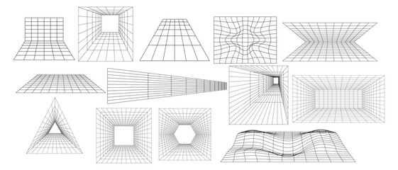 Fototapeta premium Grid 3d wireframe. Vector illustration.