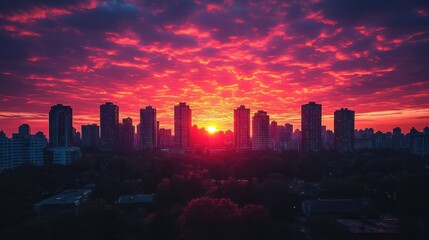 Fototapeta premium Cityscape Sunrise