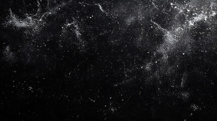 white dust and scratches on a black background. The texture of dirt on the glass.