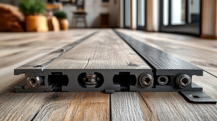 Close-up of a Sliding Door Track System