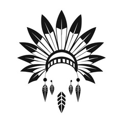 Native American feather silhouette vector 