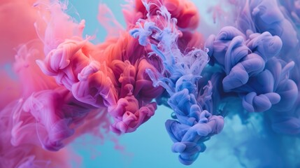 Fluid dynamics of ink dispersing in water with bold colors