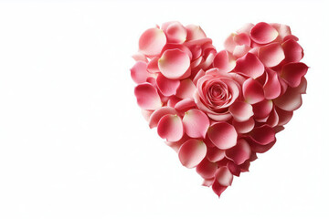 Obraz premium A heart made of rose petals. Space for text.