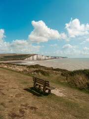 Fototapeta premium Coastal Landscape with Rolling Hills and Ocean Views