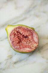 half of a fresh fig fruit