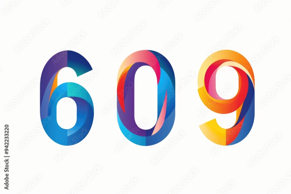 Poster numbers in various colors on a white background