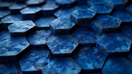 A blue and white image of a hexagonal pattern