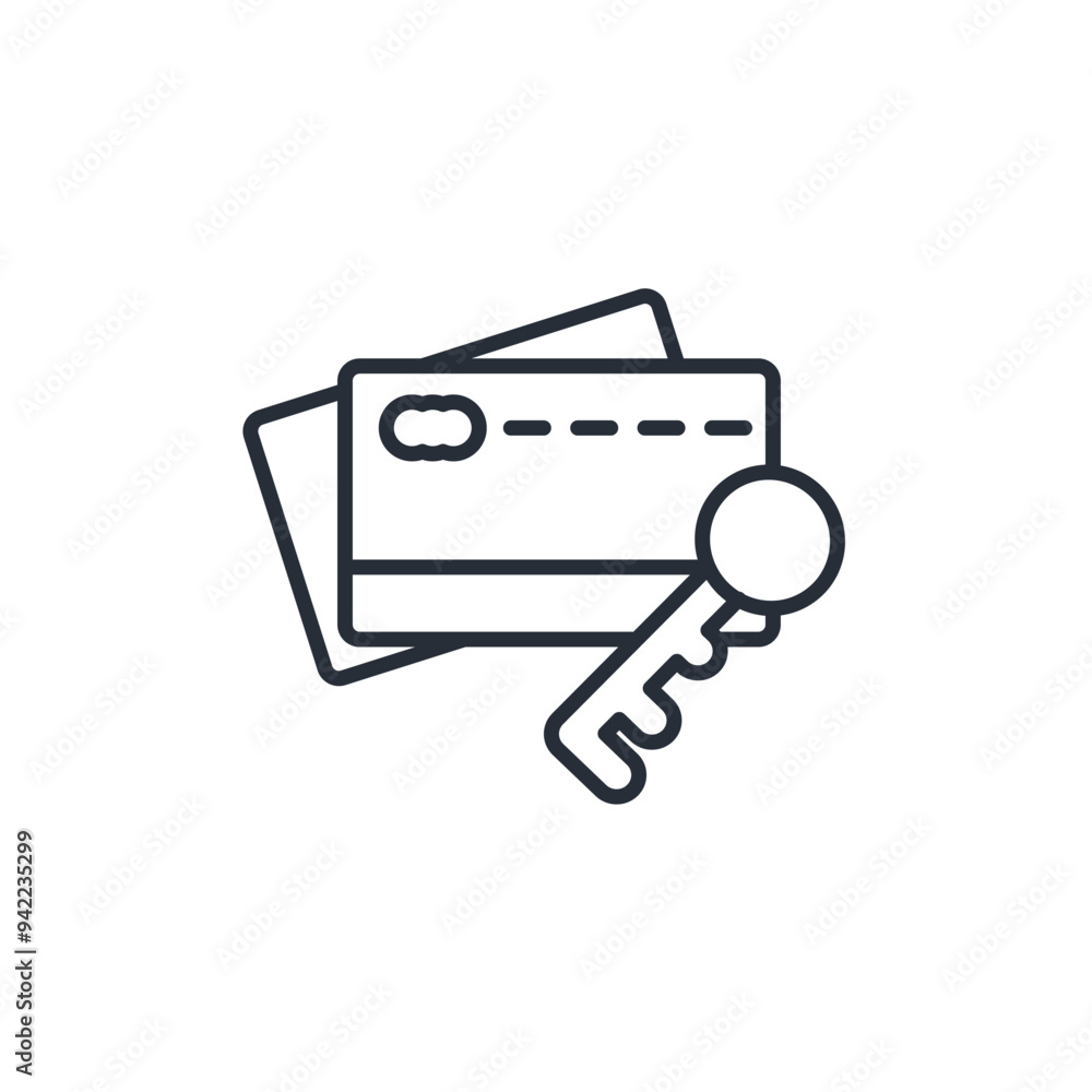 Poster keycard access icon. vector.editable stroke.linear style sign for use web design,logo.symbol illustr