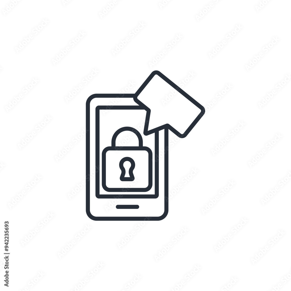 Poster security app icon. vector.editable stroke.linear style sign for use web design,logo.symbol illustrat