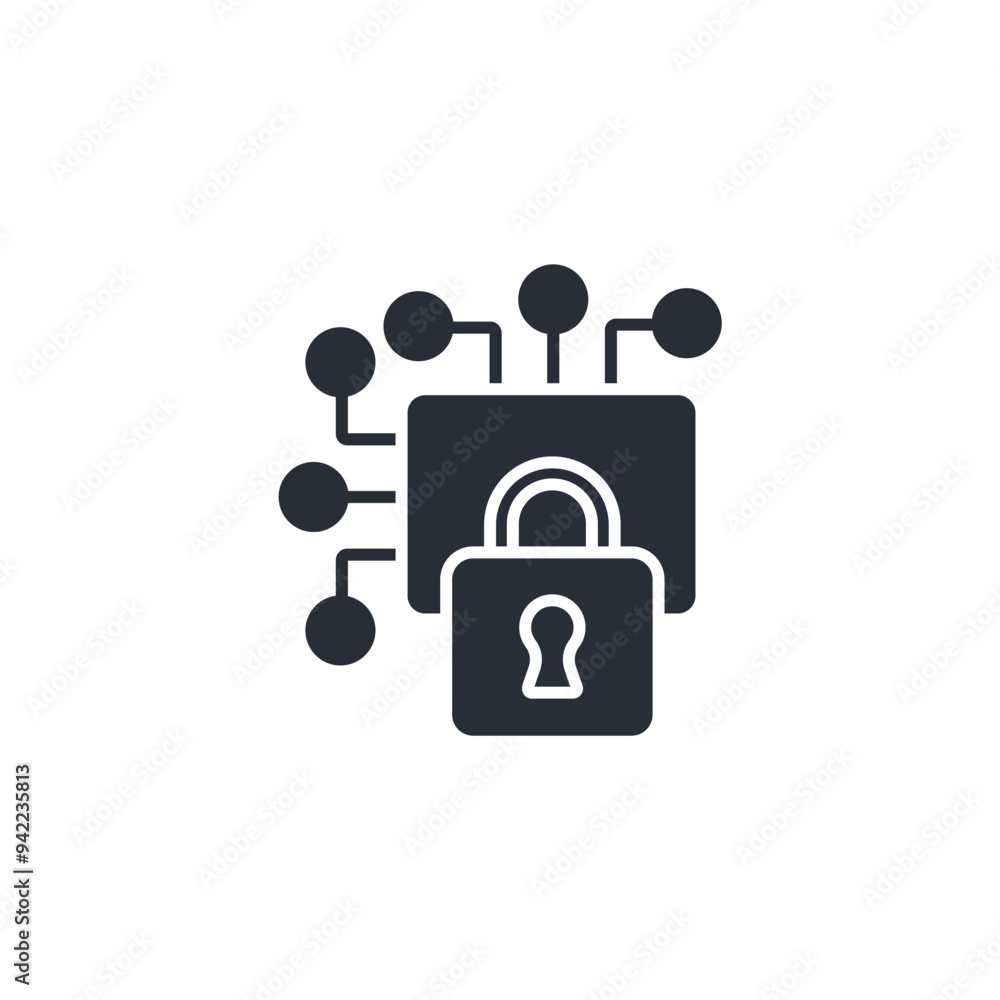 Poster security systemicon. vector.editable stroke.linear style sign for use web design,logo.symbol illustr