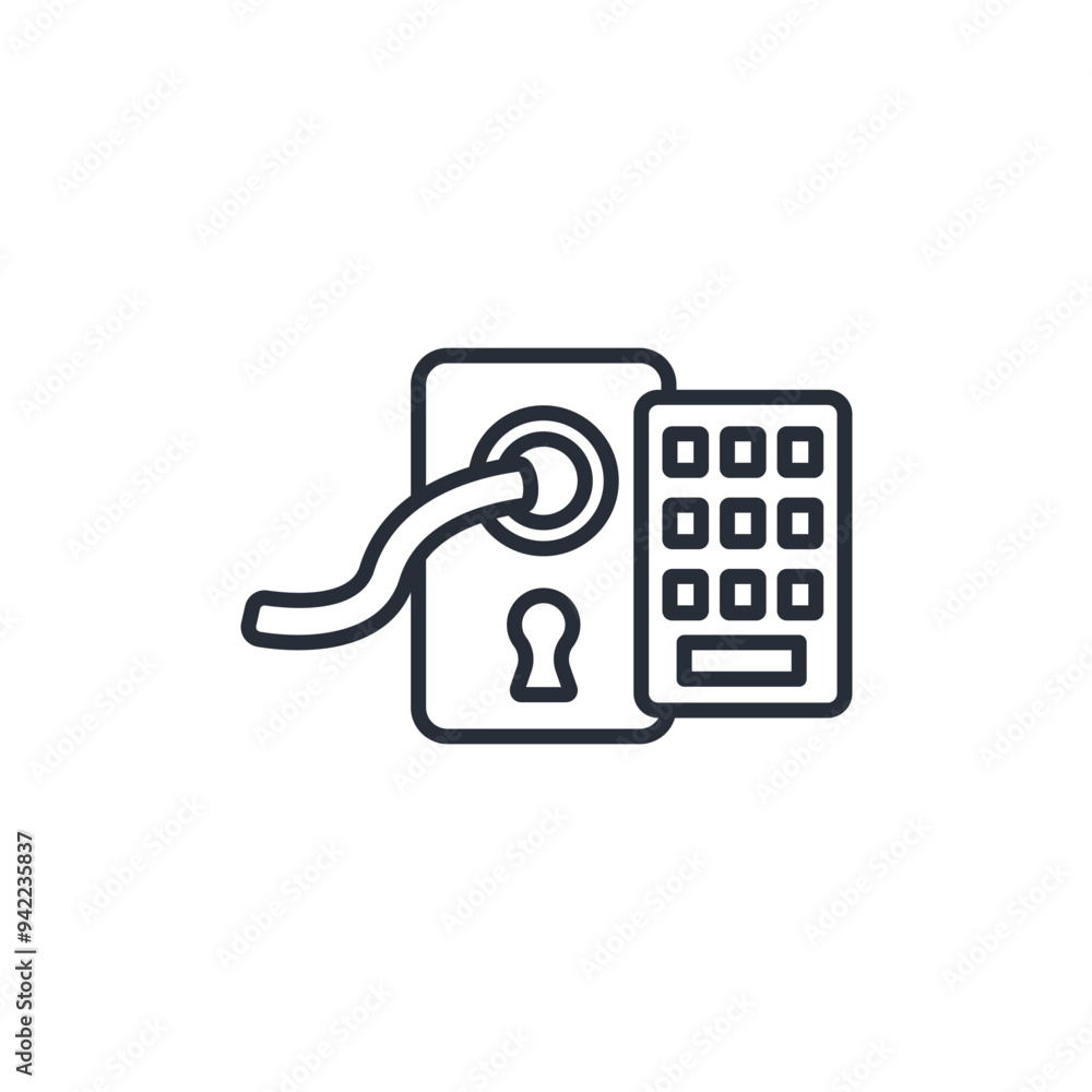 Poster smart lock icon. vector.editable stroke.linear style sign for use web design,logo.symbol illustratio