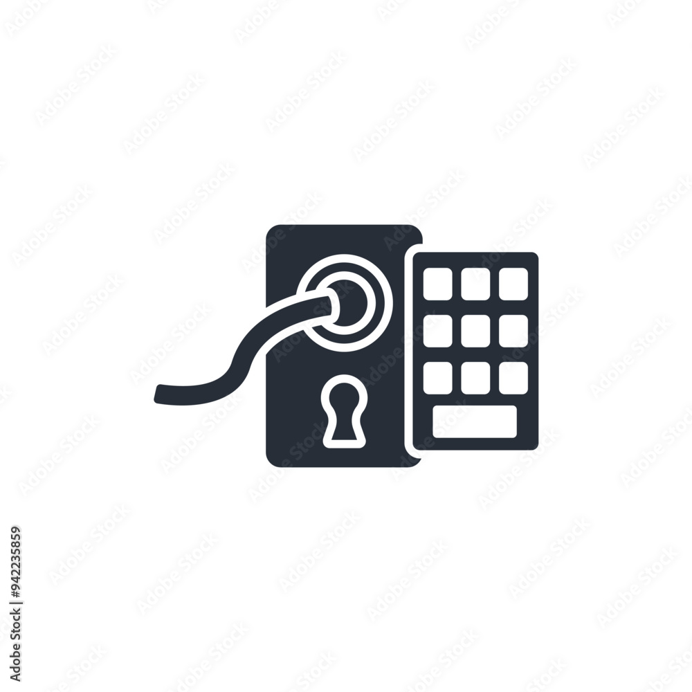 Poster smart lock icon. vector.editable stroke.linear style sign for use web design,logo.symbol illustratio