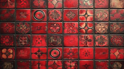Abstract background of red squares
