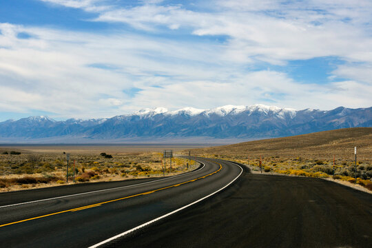 USA, Nevada, Austin. US Highway 50, Lincoln Highway, Loneliest Road in America.