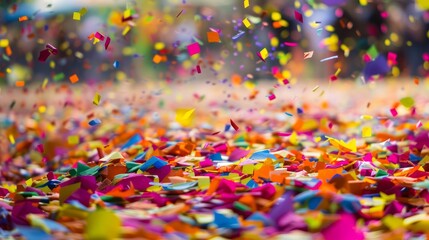 selective focus photography of multicolored confetti lot