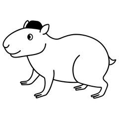 Running capybara line art