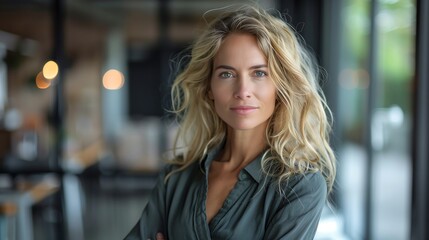 Middle aged business woman dressed classic suit in modern office