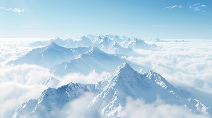 Naklejka premium A photo of a majestic mountain range with its peaks covered in snow