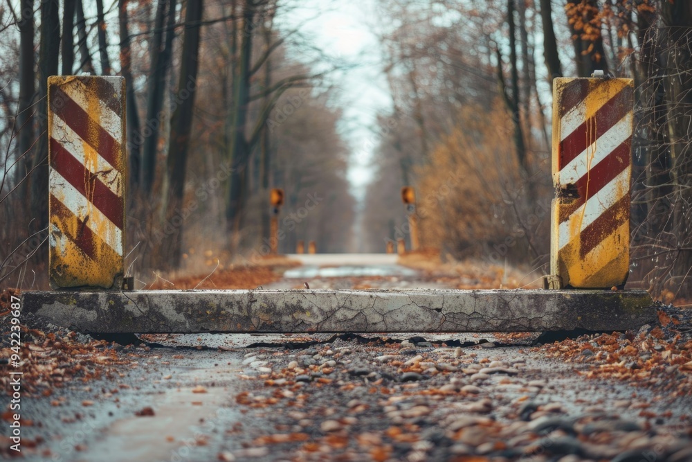 Poster a road with multiple signs and directions displayed